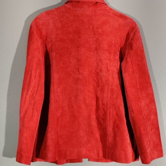 ⚓✔️Red Leather Suede Jacket - Picture 5 of 7